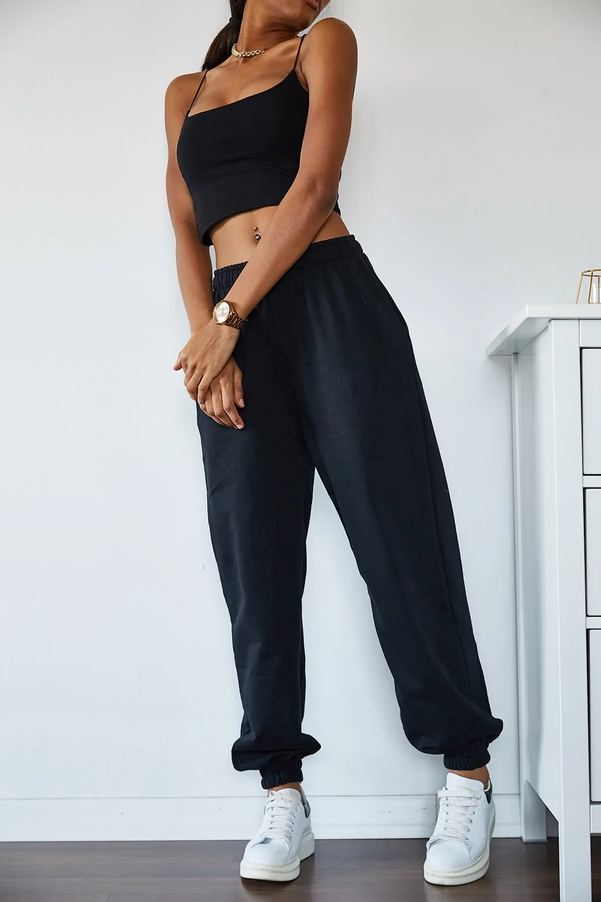 XHAN  Damen-Jogginghose mit hoher Taille und Schnürung, übergroß und locker geschnitten, 1KZK8-10879-02