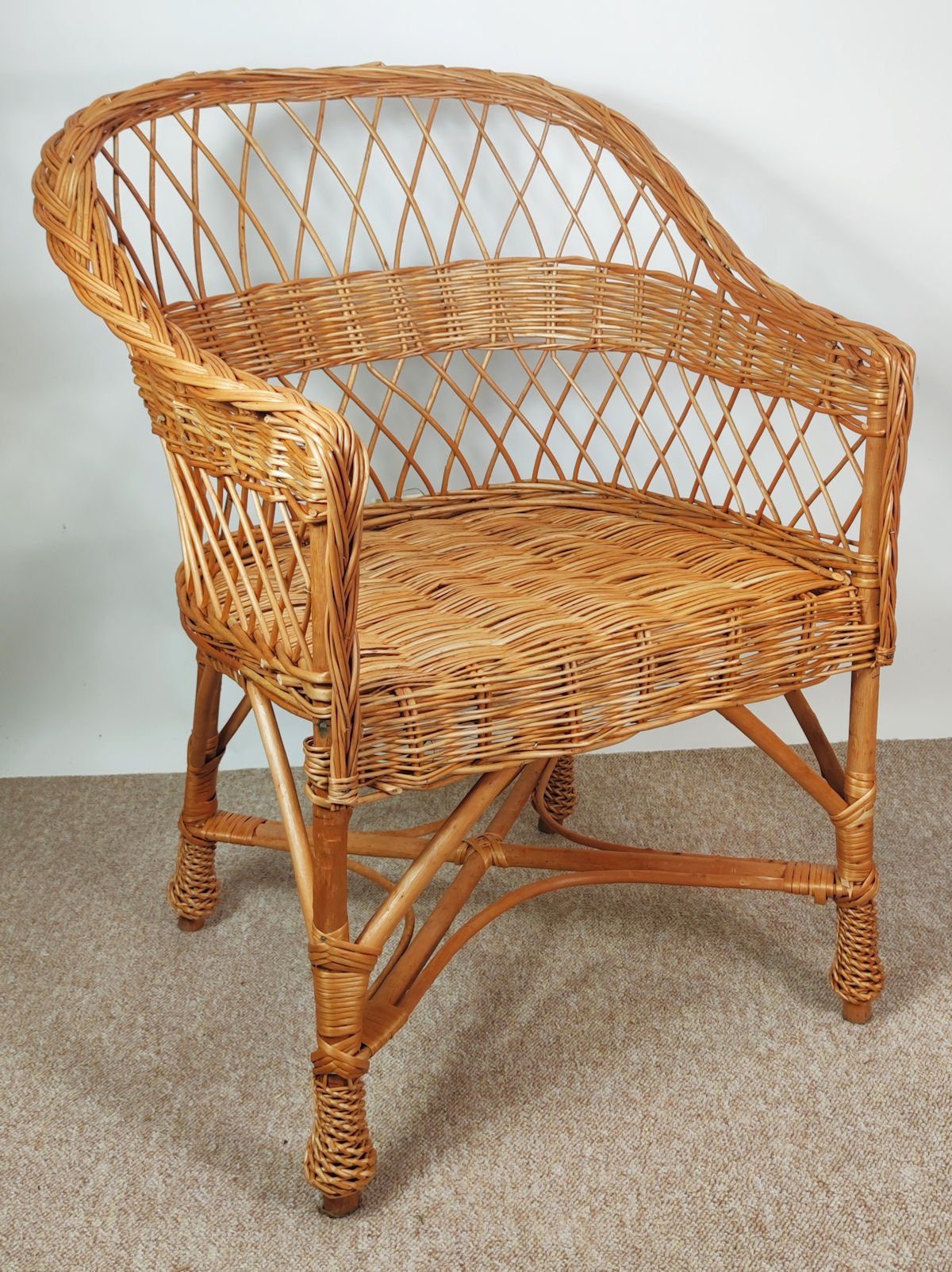 Rattani Rattanstuhl Korbstuhl, Korbsessel Weide, Model Björn . Rattansessel Björn