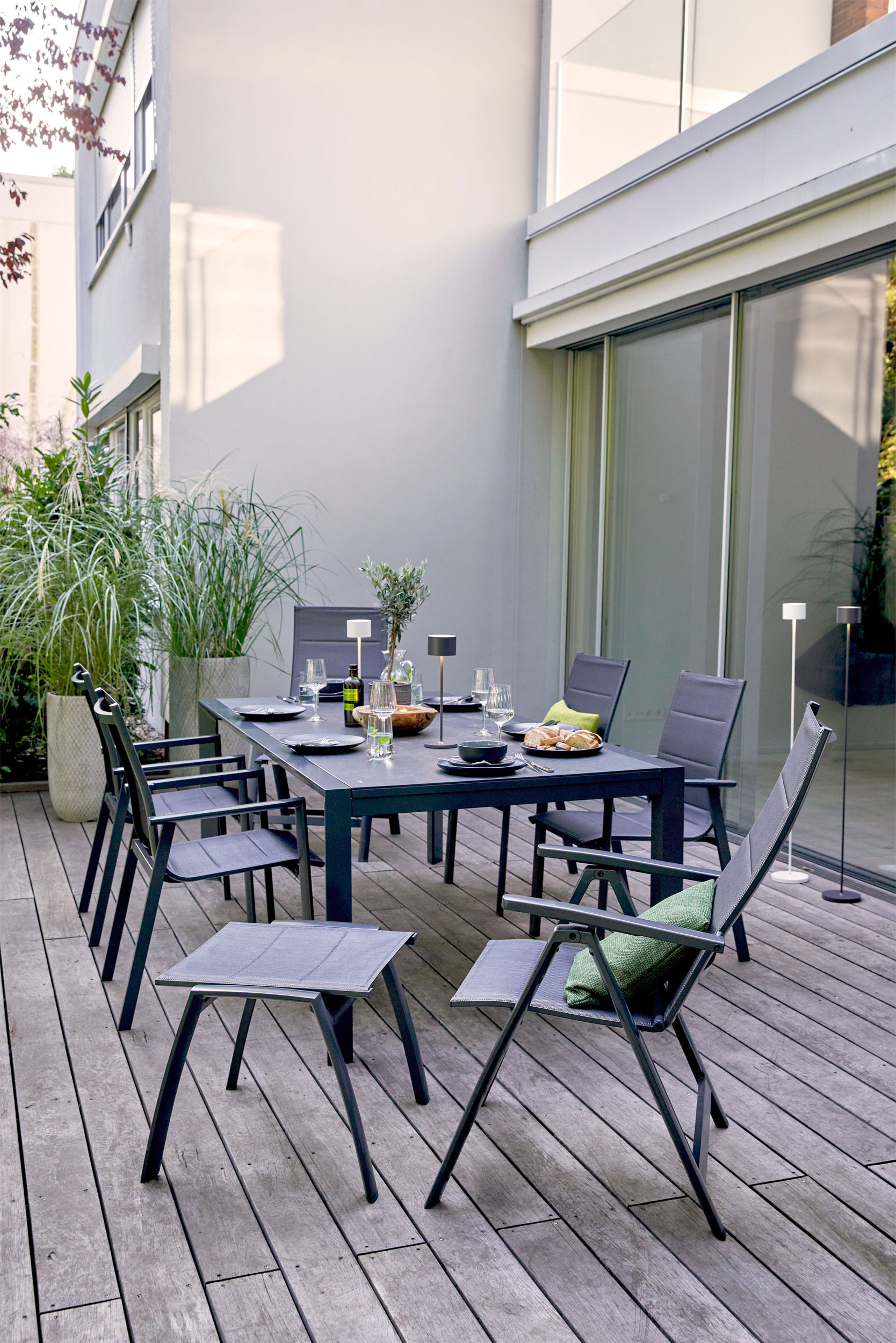 OUTDOORGartentisch ausziehbar 3D Glas