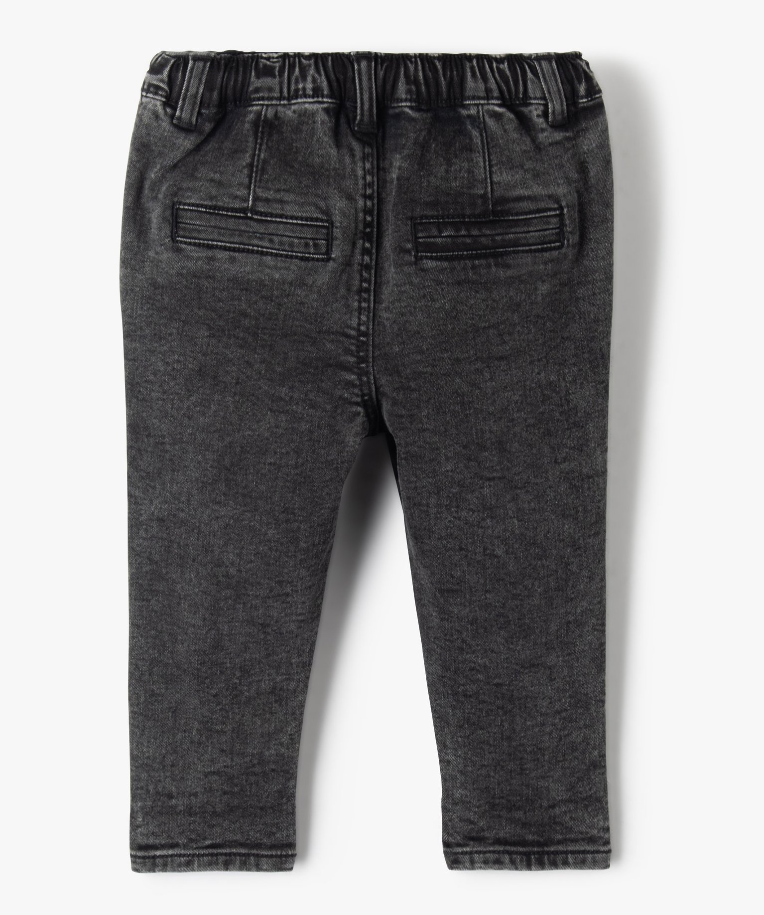 Jean bébé Garçon avec taille élastique et ceinture corde noir | GEMO