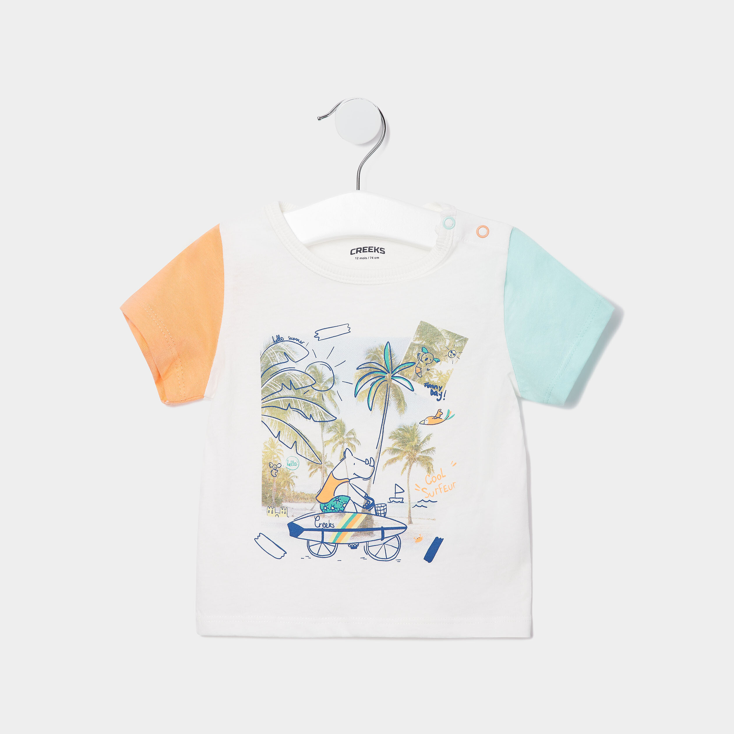 T-shirt manches courtes Creeks ecru bébé garçon | La Halle