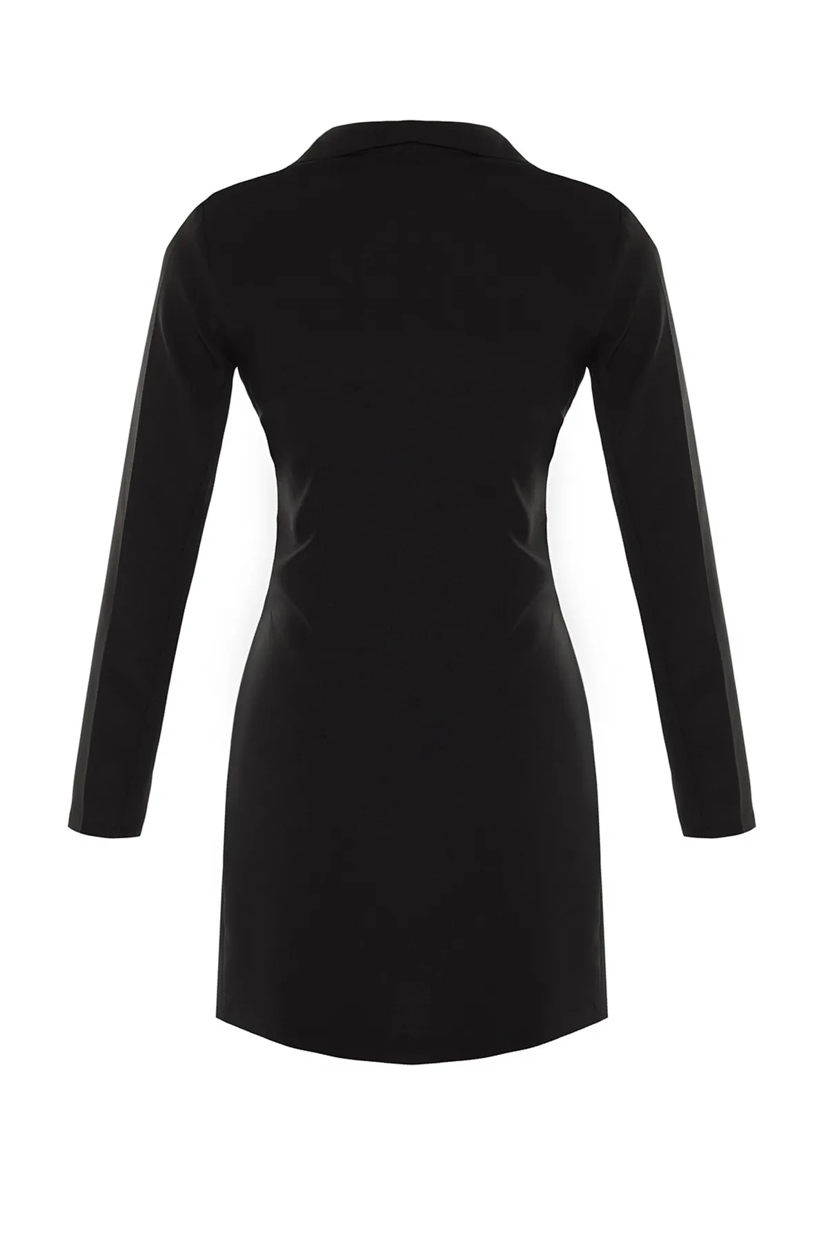 Trendyol Collection  Schwarzes, gewebtes Mini-Jackenkleid mit Knopfdetail und Details TWOAW23EL00291