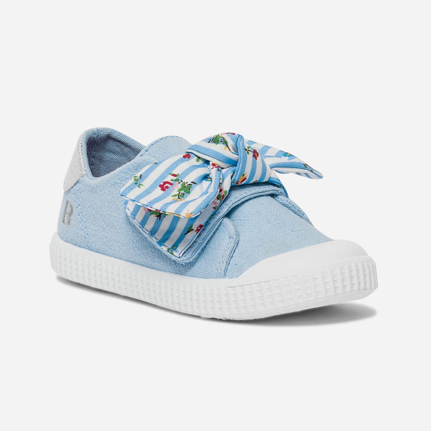 Tennis BUGGY bleu ciel maxi nœud sur scratch