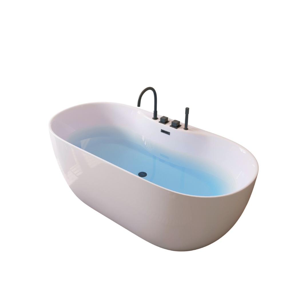 Home Deluxe Badewanne LENI mit schwarzer Armatur