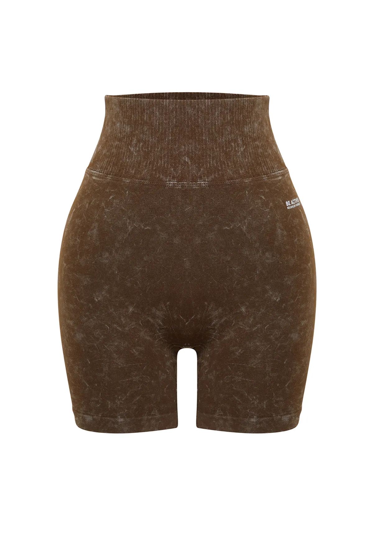 Trendyol Collection  Braune nahtlose/nahtlose Acid-Wash-Strick-Sportshorts/kurze Leggings THMSS23TY00034