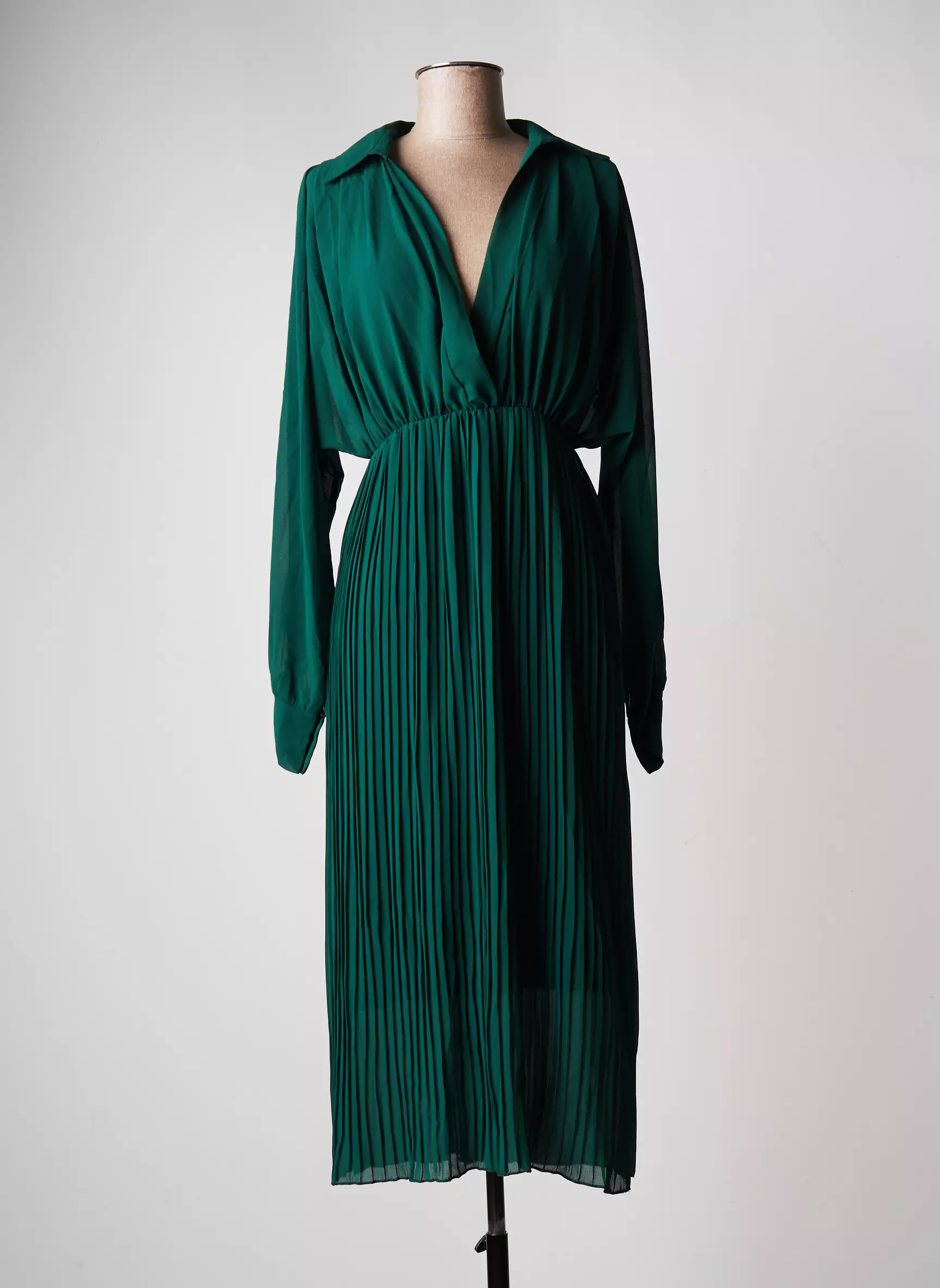 Senes Robes Mi Longues Femme couleur vert