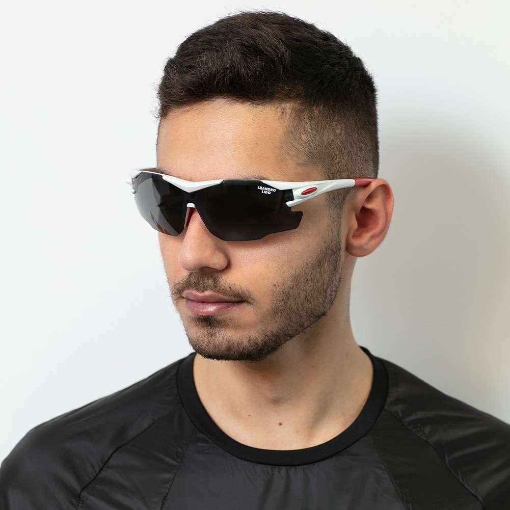 LEANDRO LIDO Challenger One Sport Sonnenbrille weiß/schwarz