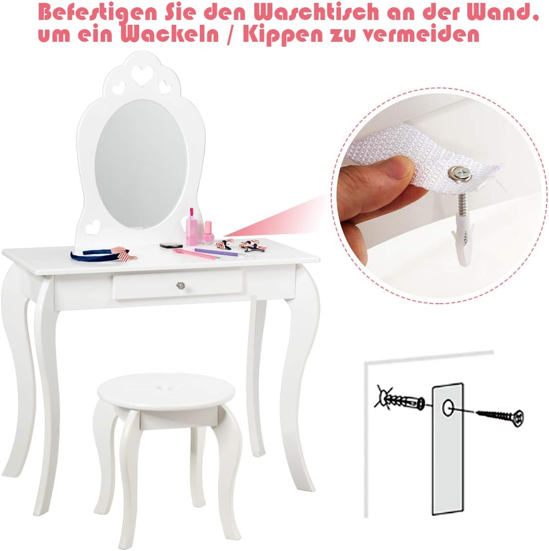Costway COSTWAY Kinder Schminktisch