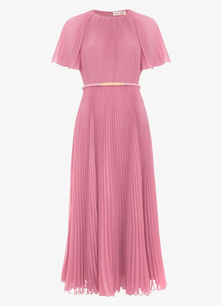 Robe midi Kathleen de Phase Eight, plissée et avec ceinture