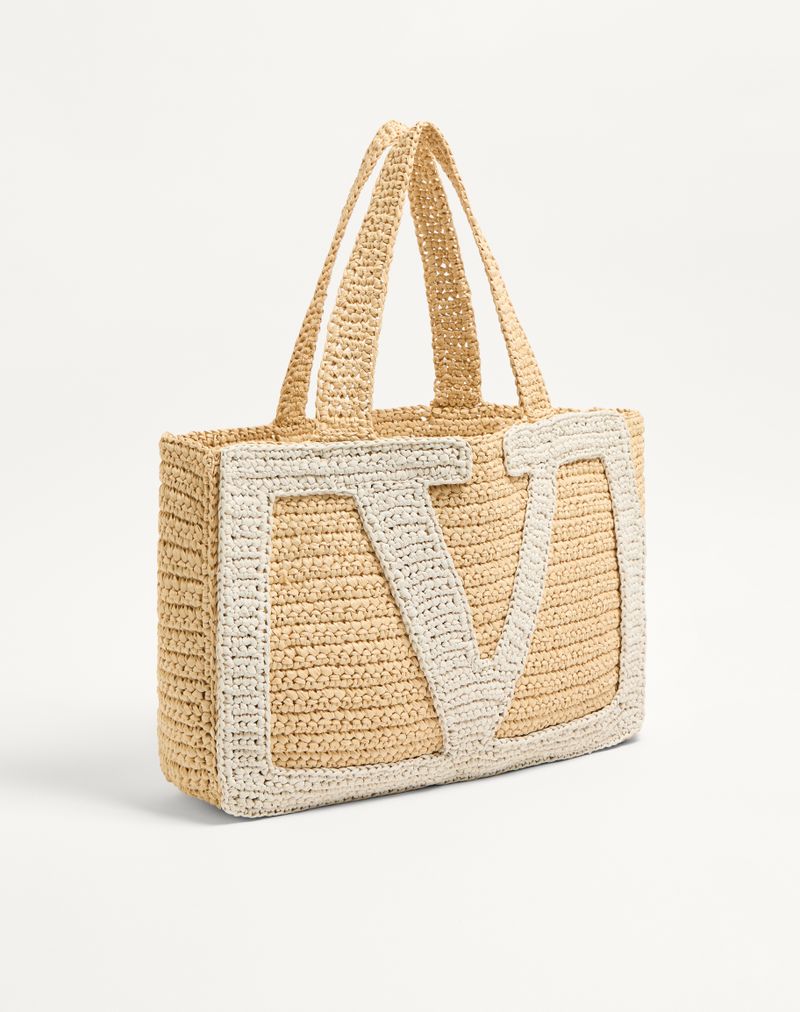 Valentino Garavani Viva Superstar Stor Raffia indkøbstaske