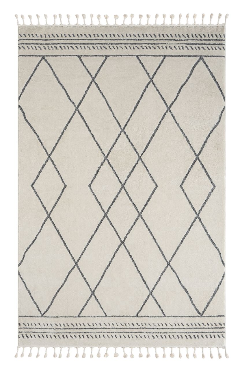 MyFlair Teppich Moroccan Love, 200 cm x 290 cm, Farbe weiß, rechteckig, Florhöhe 19mm
