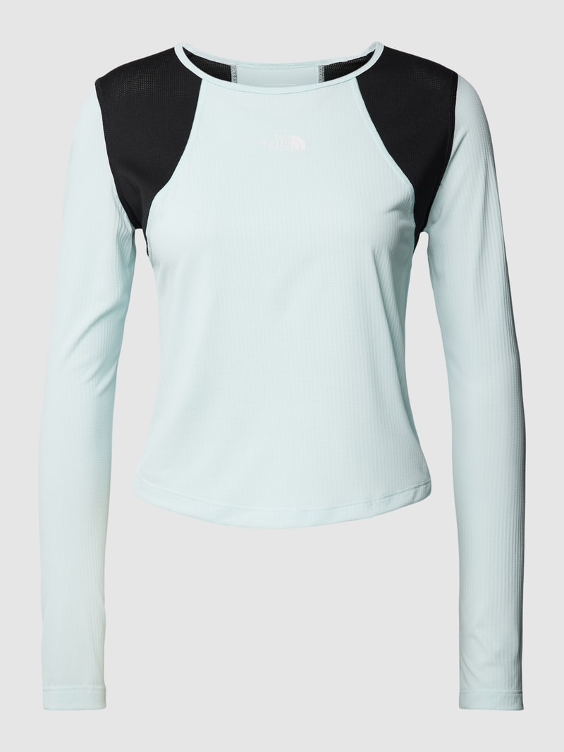 Longsleeve in Two-Tone-Machart in hellblau