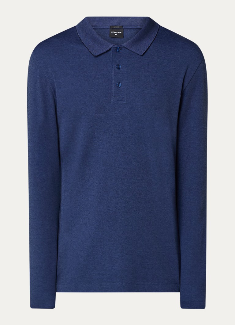 Tricou polo Strellson Edgar, croială clasică, cu microimprimă.