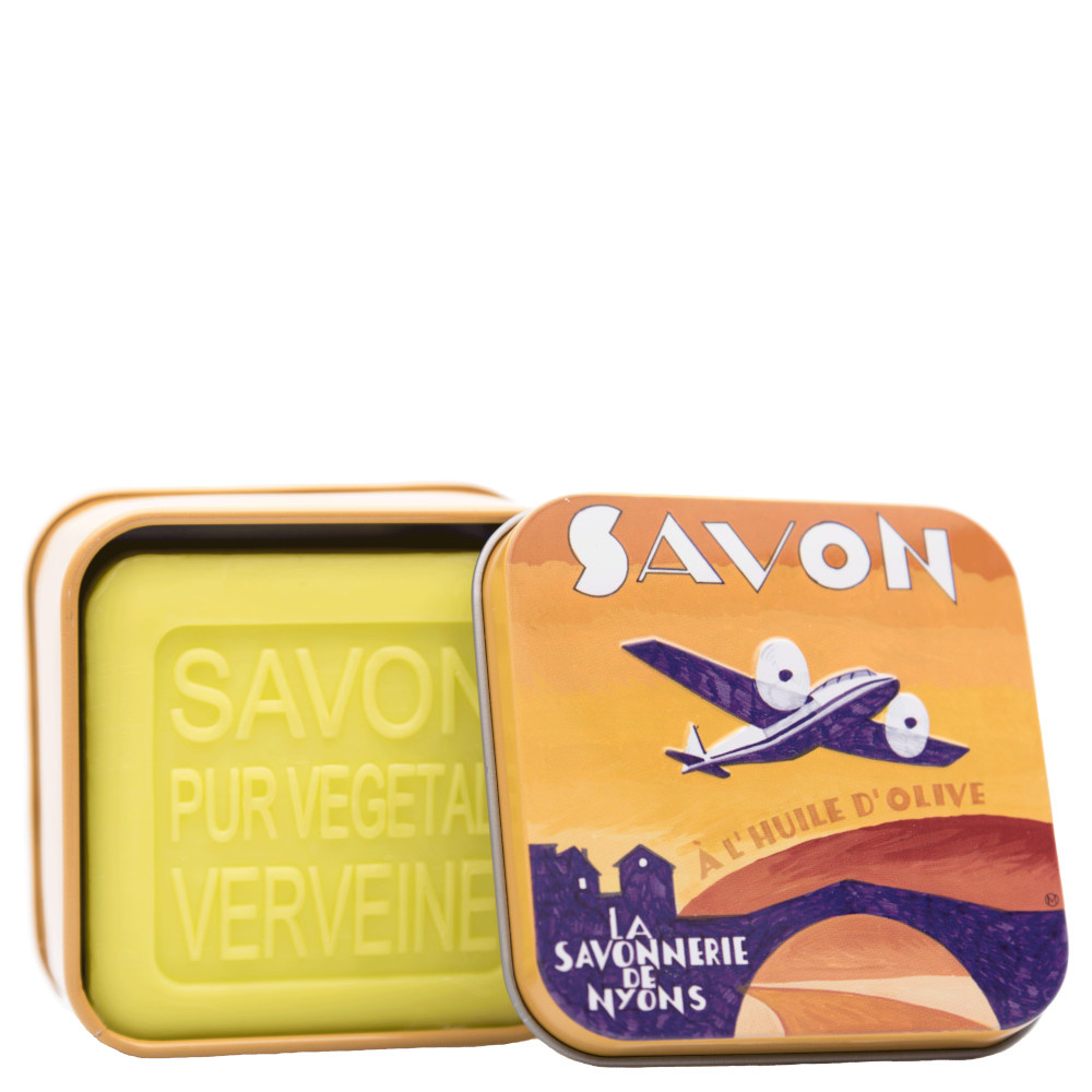 La savonnerie de nyons Savon 100g Verveine et Boîte Métal Transmanche Savon