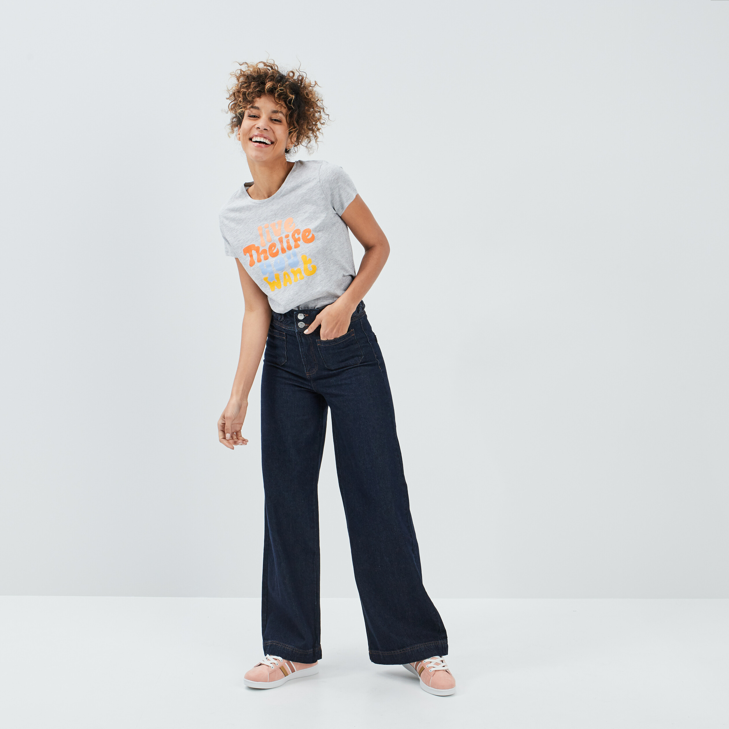 T-shirt manches courtes Creeks gris femme | La Halle