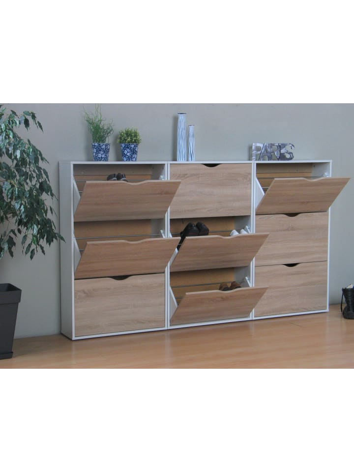 ebuy24 Schuhschrank Napoli Weiß 211 x 24 cm günstig kaufen onesize
