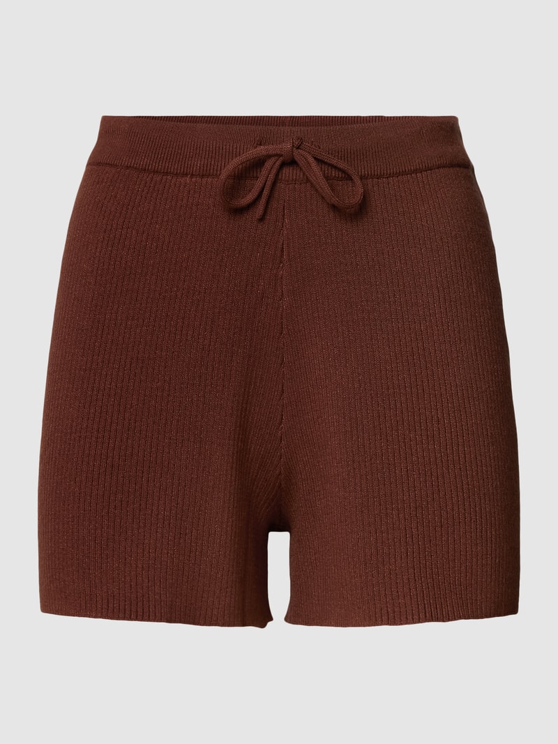Sweatshorts in Ripp-Optik in schokobraun