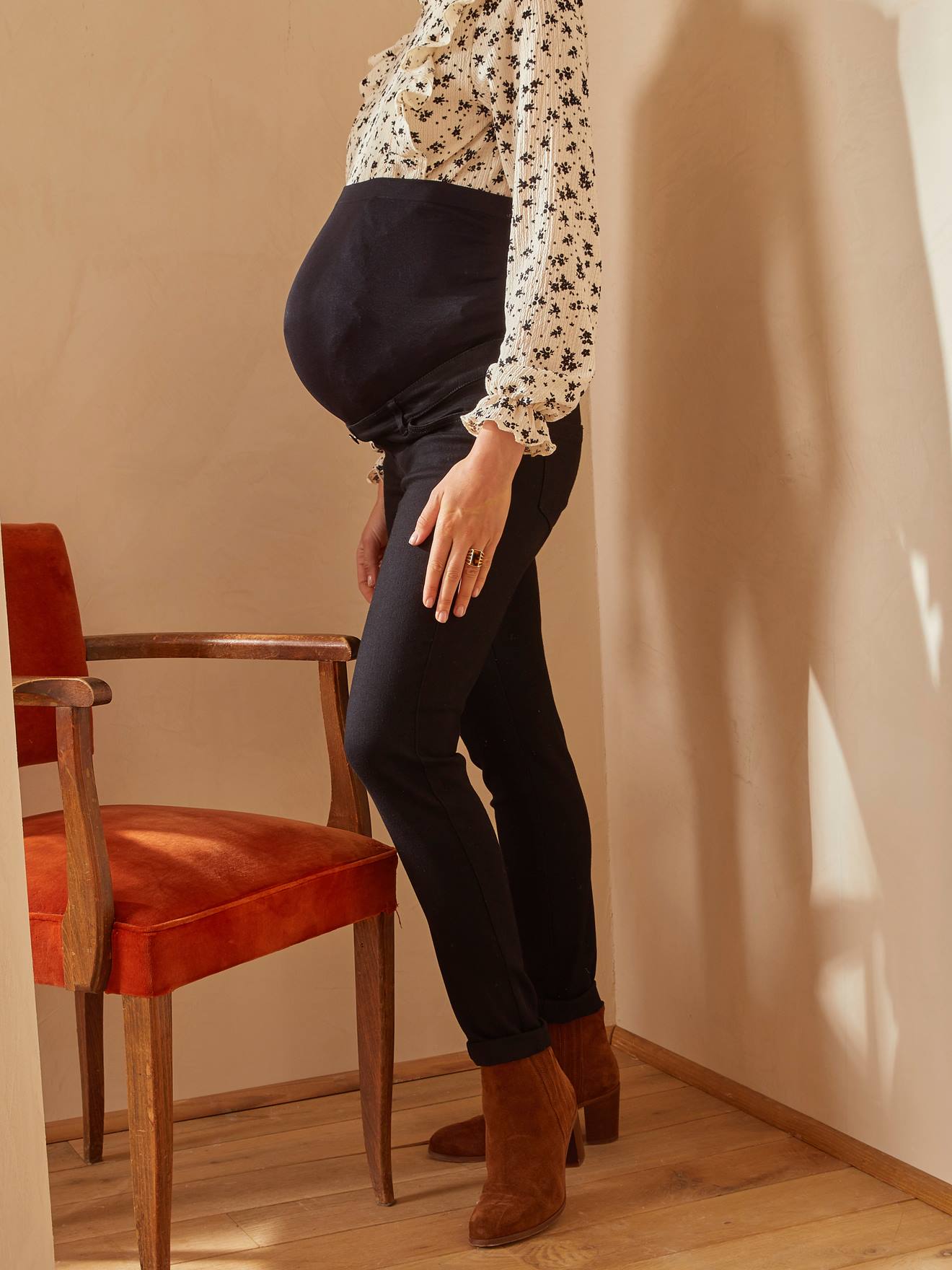 Vertbaudet Umstands-Jeans mit Stretch-Einsatz, Slim-Fit - mehrfarbig