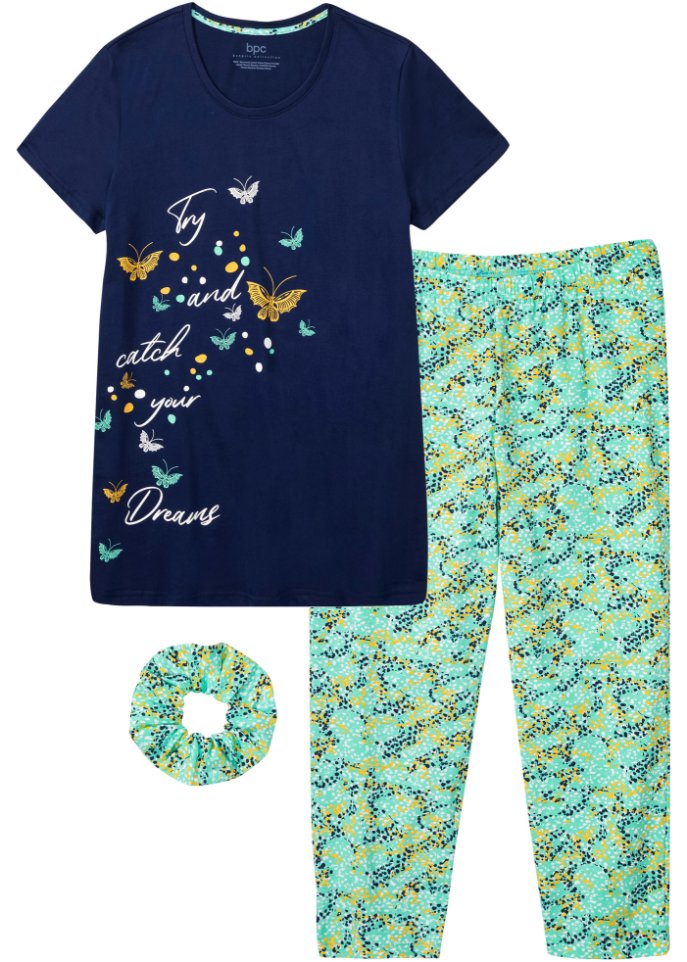 Capri Pyjama mit Haargummi