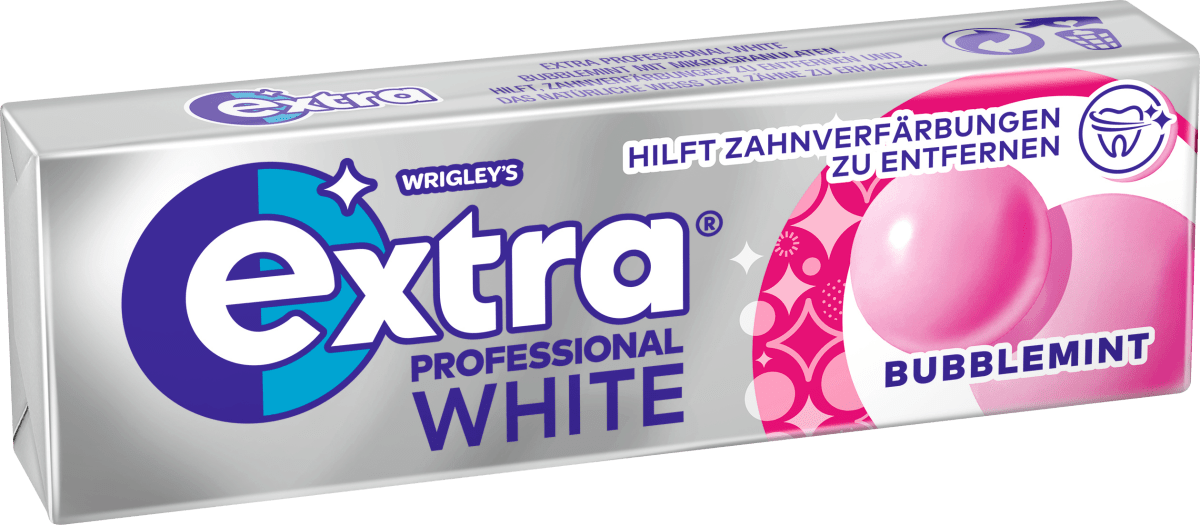 Kaugummi Extra Professional White, Bubblemint, zuckerfrei, 10 St