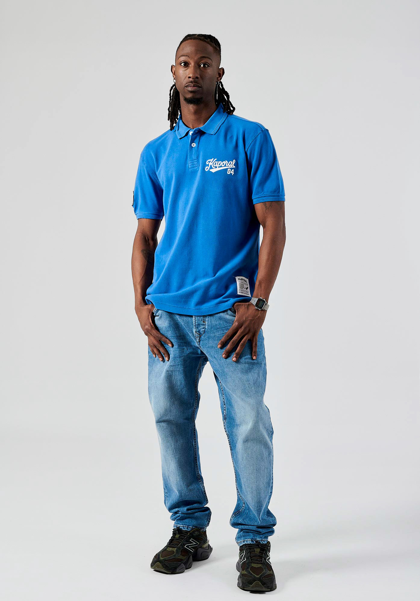 BARNI  Polo bleu Homme en 100% coton bio