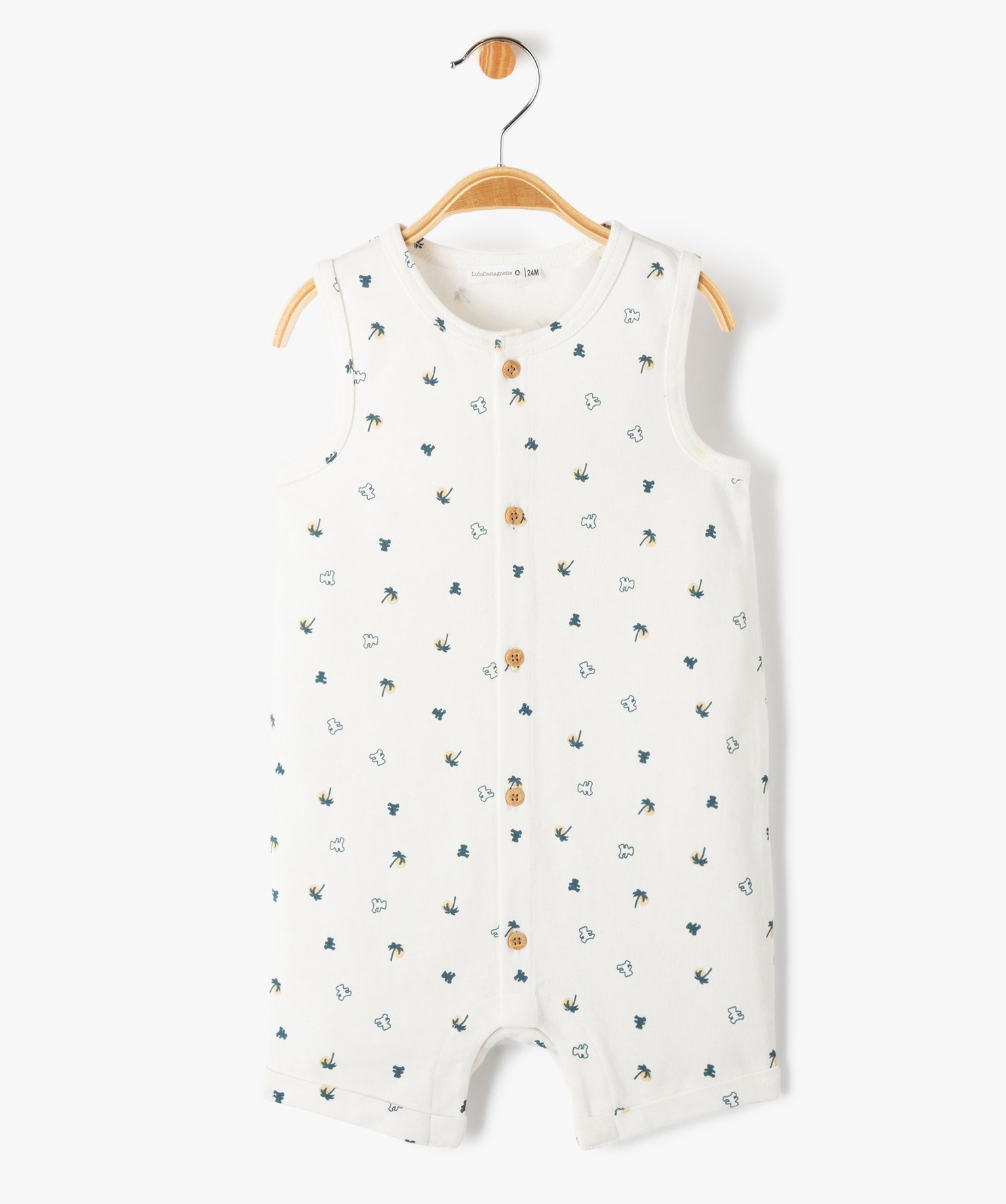 Combishort bébé Garçon à motifs palmiers - LuluCastagnette ecru | GEMO