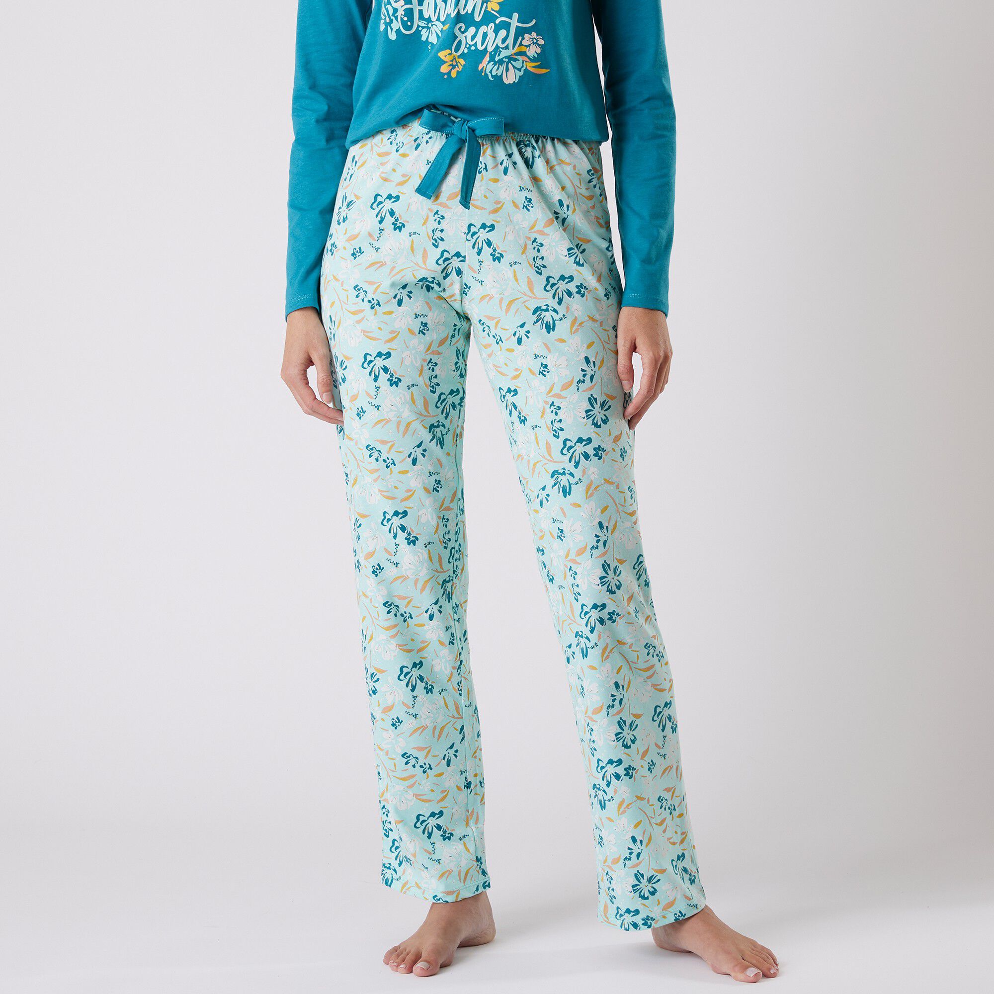 Pantalon pyjama coton imprimé floral