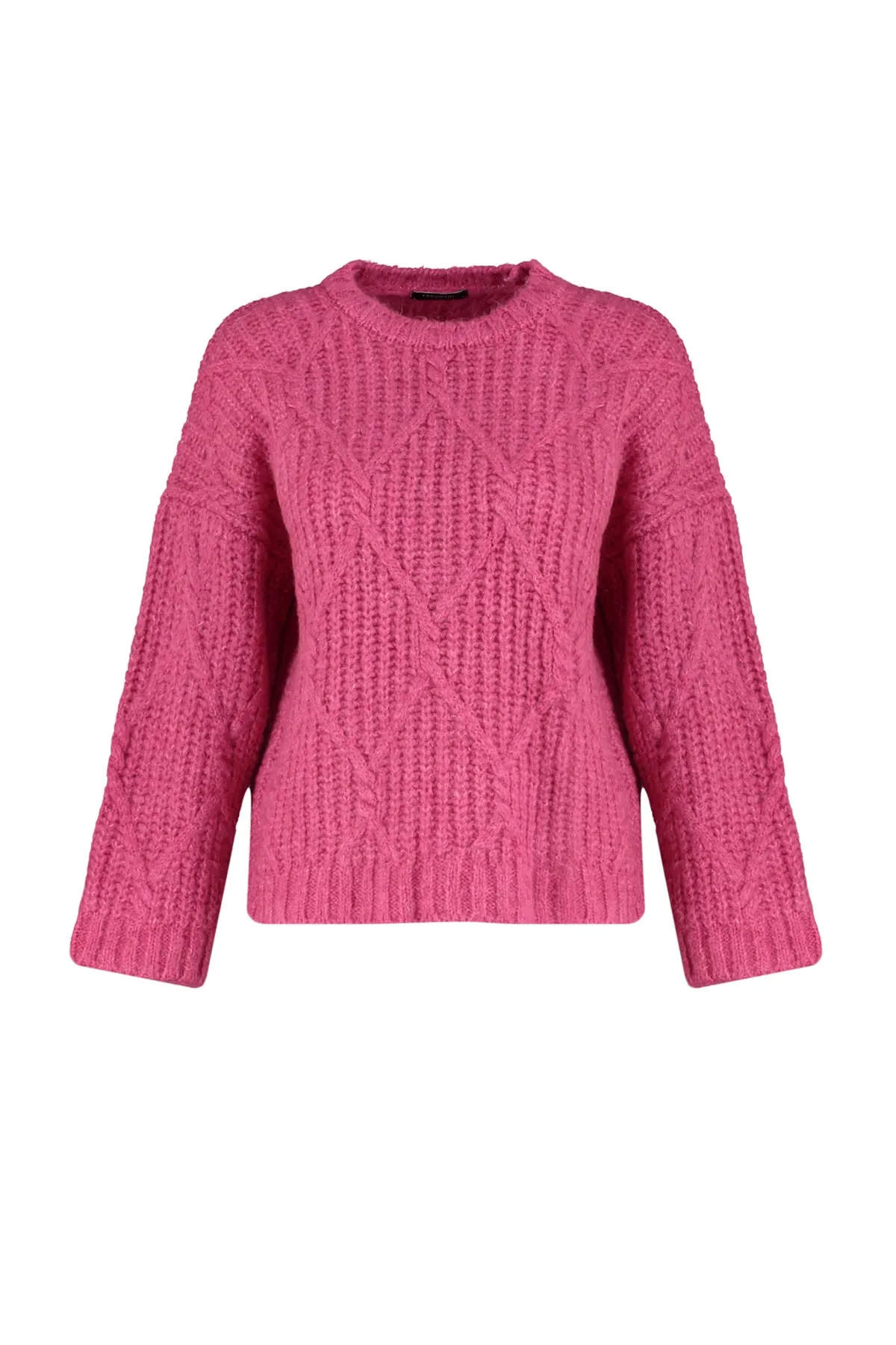 Trendyol Collection  Fuchsia Weicher Strukturierter Strickpullover mit weiter Passform TWOAW23KZ01373