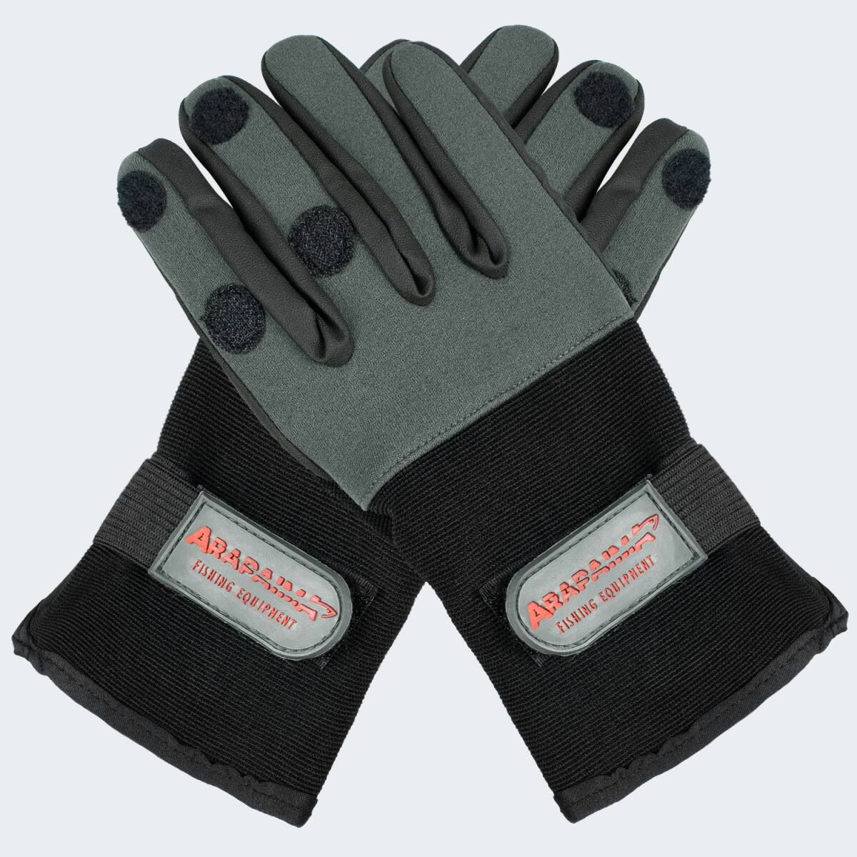 Arapaima Fishing Equipment GreyBlack Neopren Angelhandschuhe