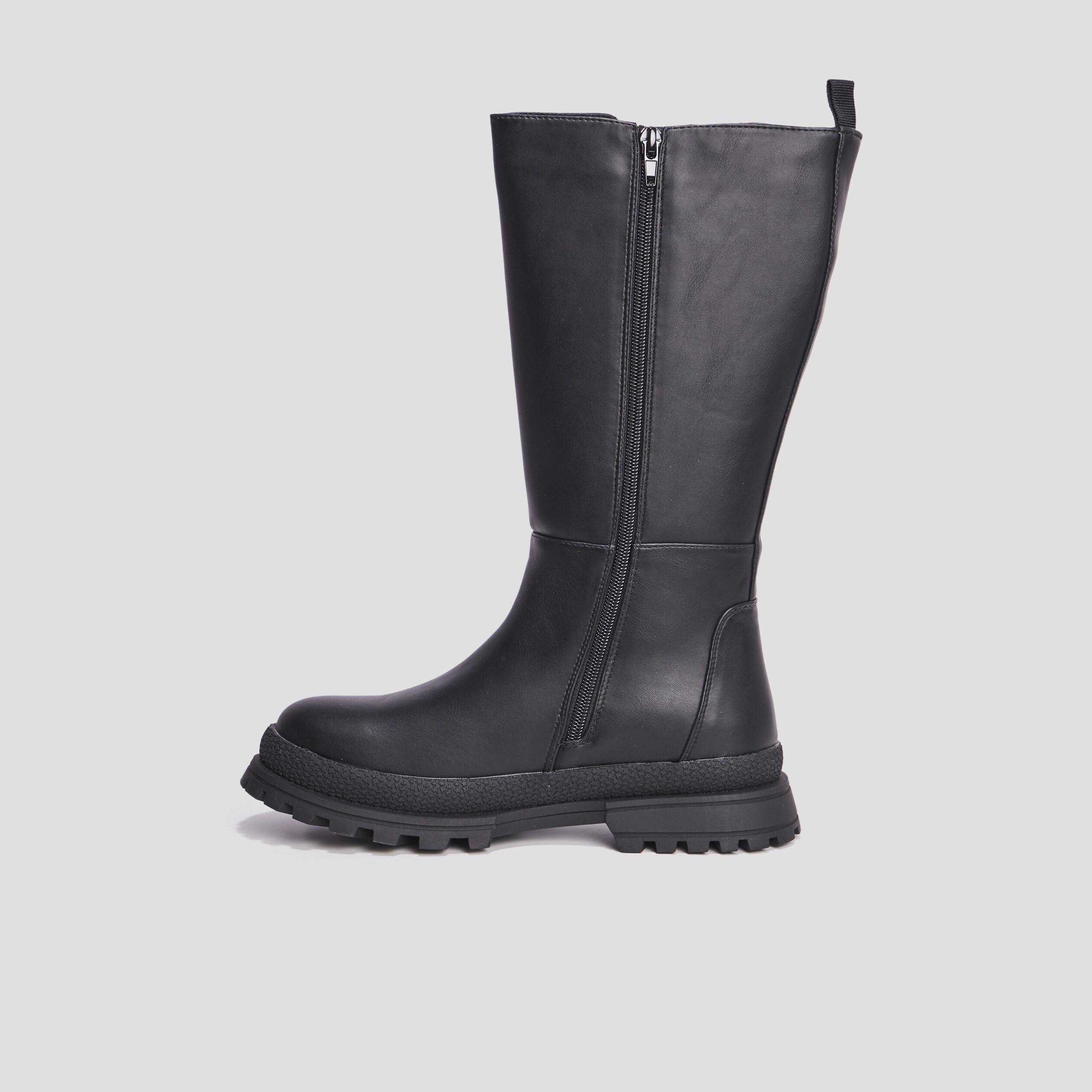 Bottes crantées zippées noir fille | La Halle