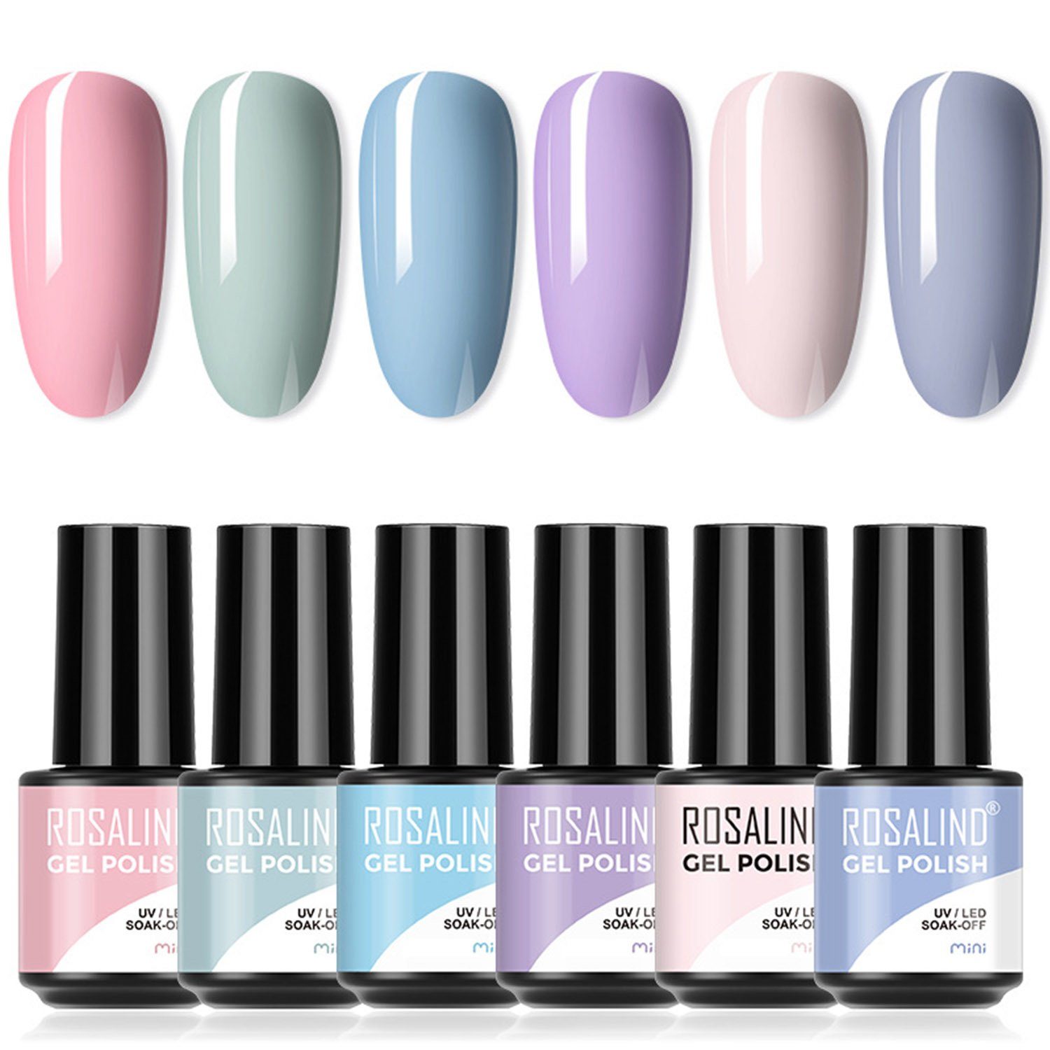 Scheiffy Nagellack-Set 6 Farben Gel Nagellack Set,Mehrfarbig UV Aushärtung,7 ml Nagelgel