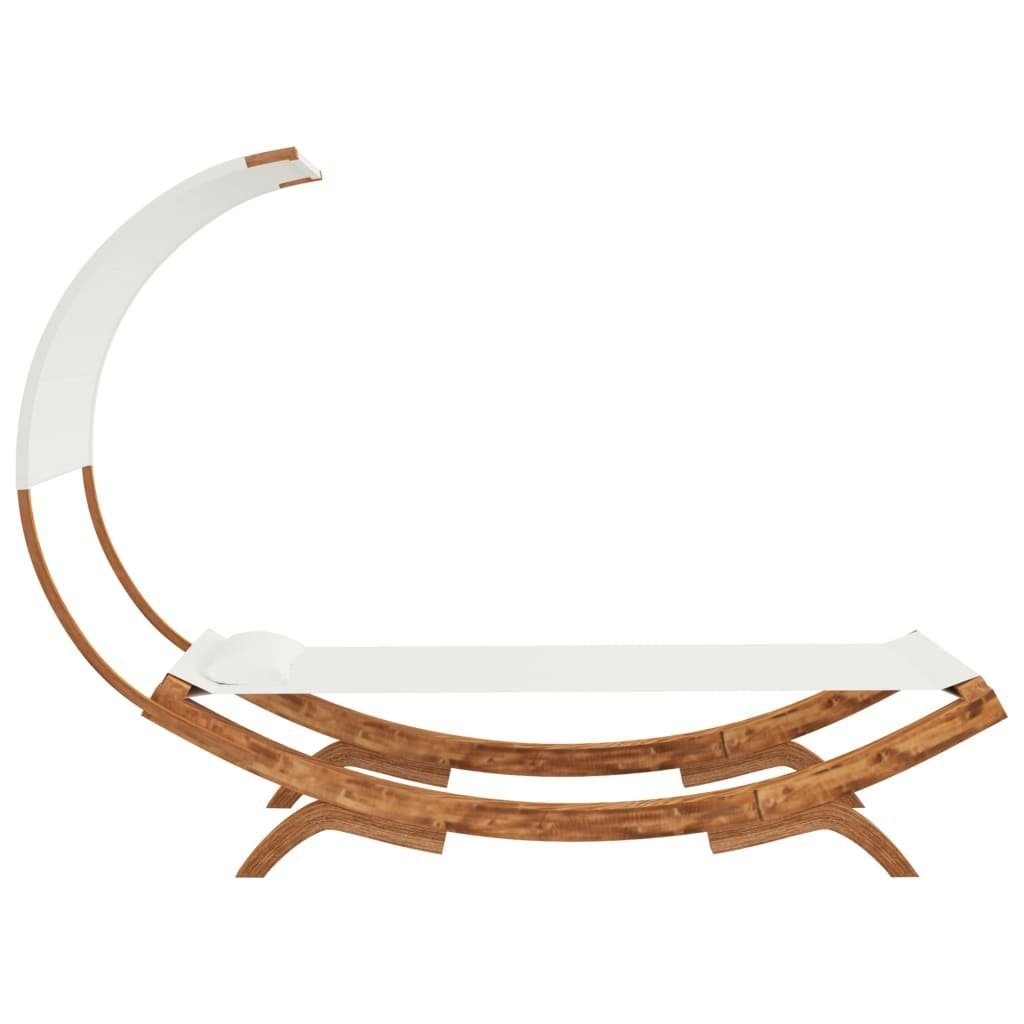vidaXL Hängematte Hängematte mit Dach 100x216x162 cm Bugholz Massiv Creme