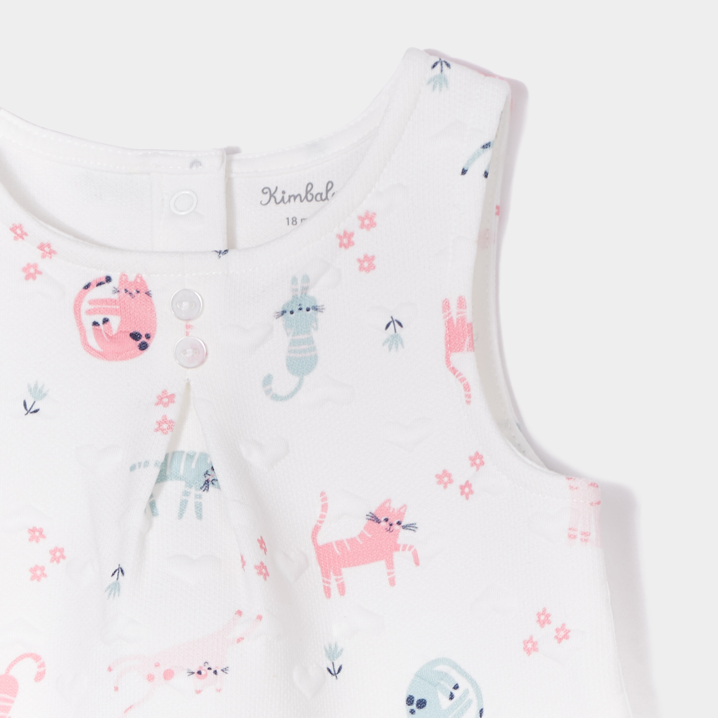 Robe trapèze sans manches Kimbaloo ecru bébé fille | La Halle