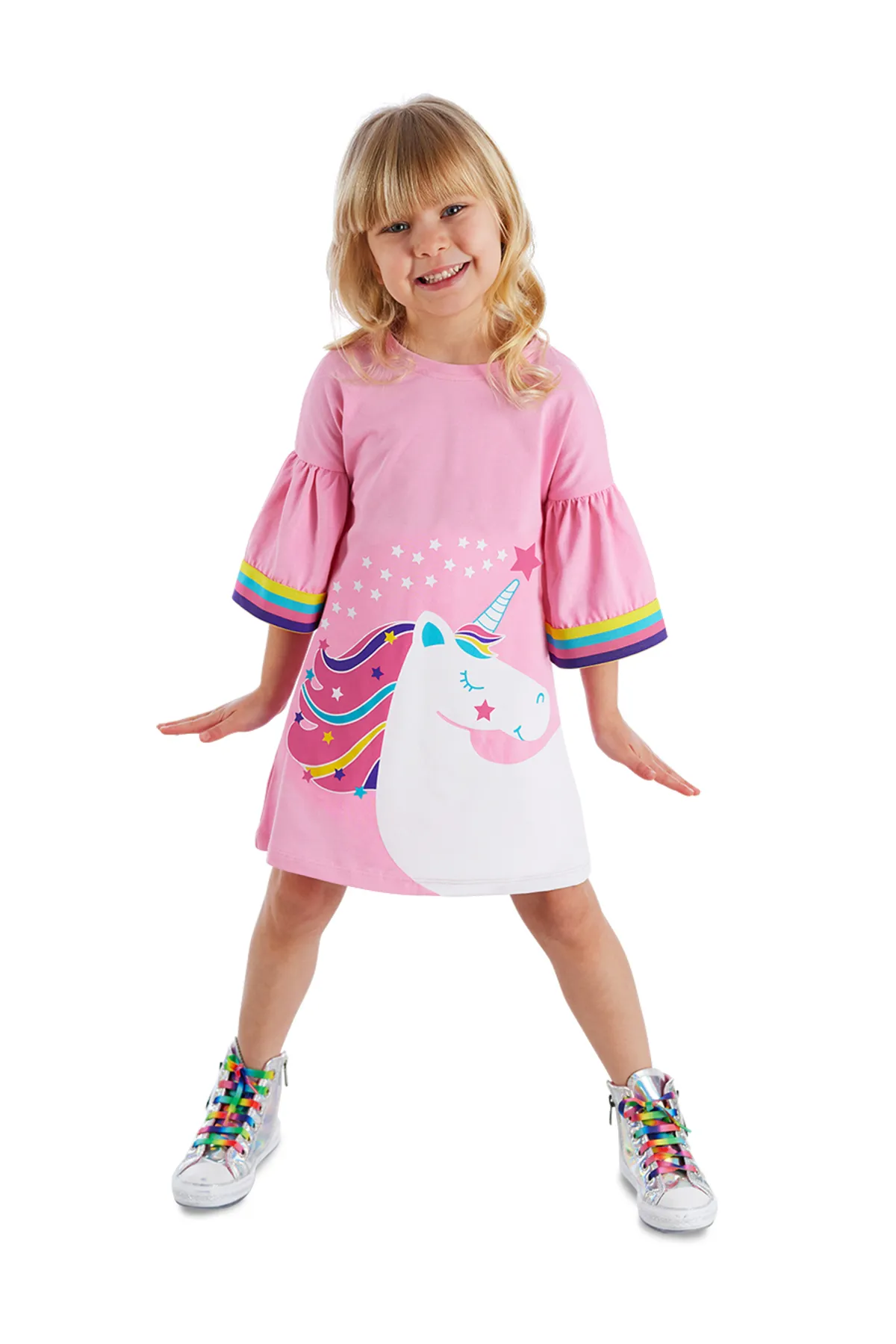 Denokids  Einhorn-Stern-Mädchenkleid