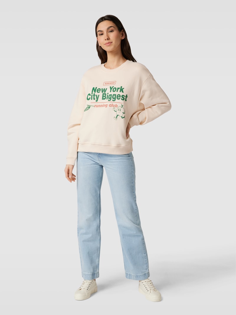 Sweatshirt mit Motiv-Print in offwhite