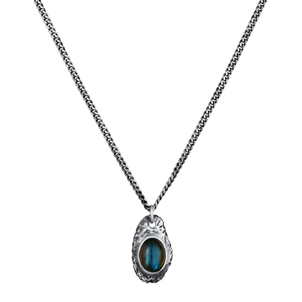 KUZZOI KUZZOI Collier Pendentif pour homme Intemporel avec pierre précieuse Labradorite  collier