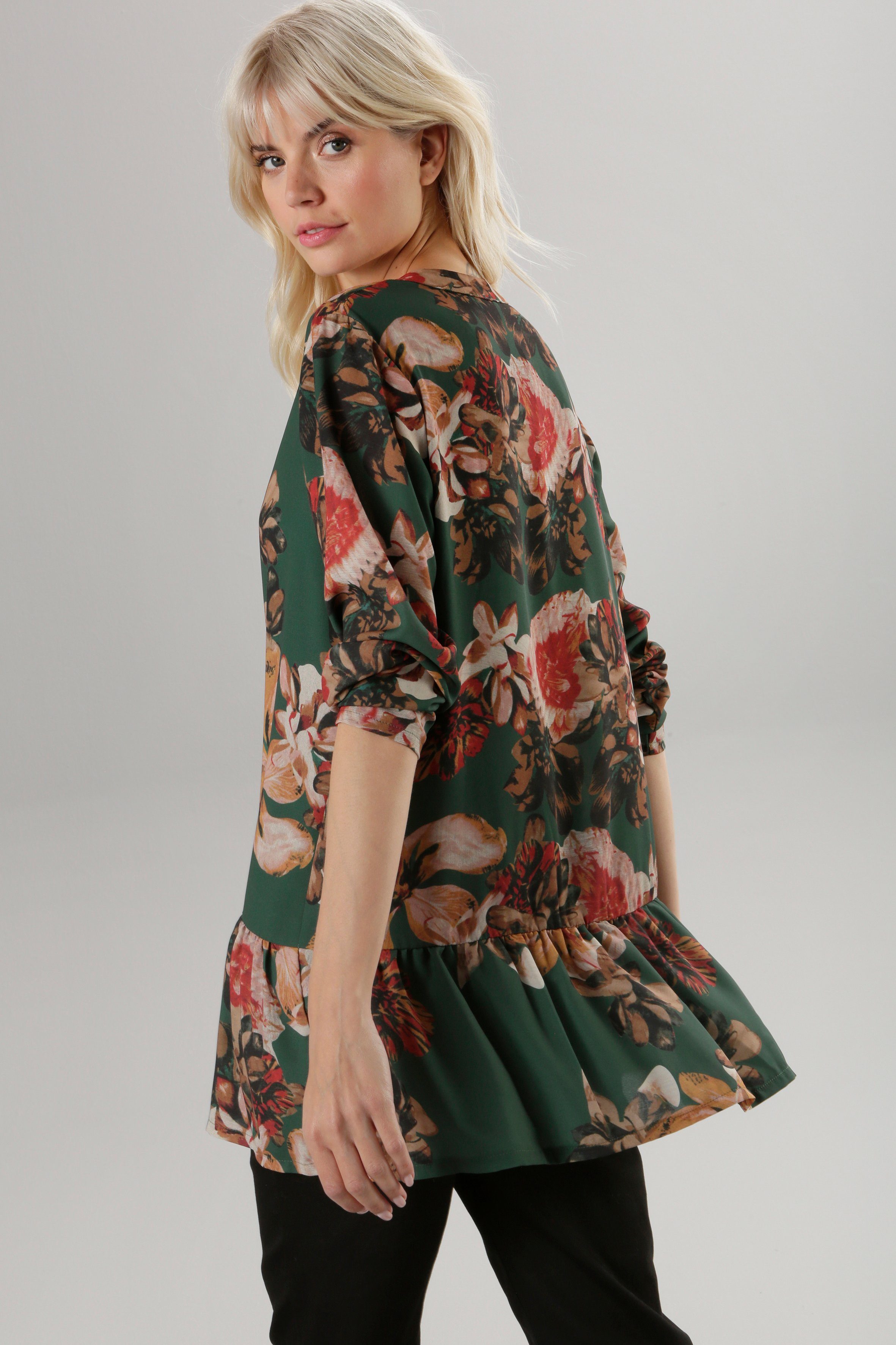 Aniston SELECTED Tunika mit Volant und Blumendruck