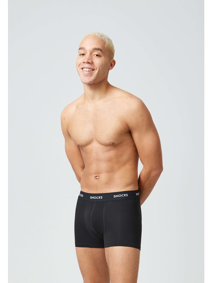 SNOCKS Boxershorts aus Bio-Baumwolle 6 Stück in Schwarze Streifen günstig kaufen