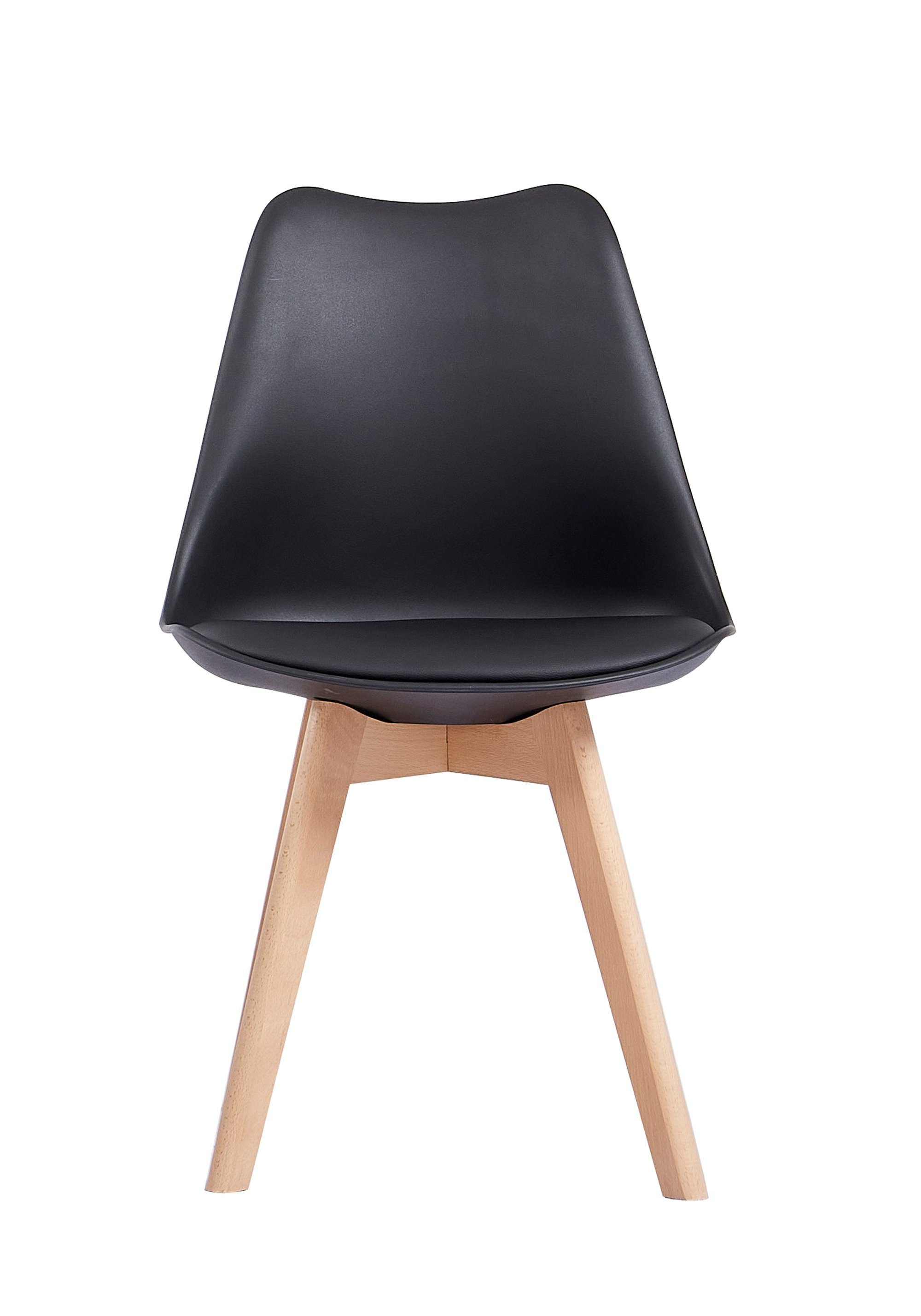 SAM® Schalenstuhl Mani, mit integriertem Kunstleder-Sitzkissen und Massivholzgestell