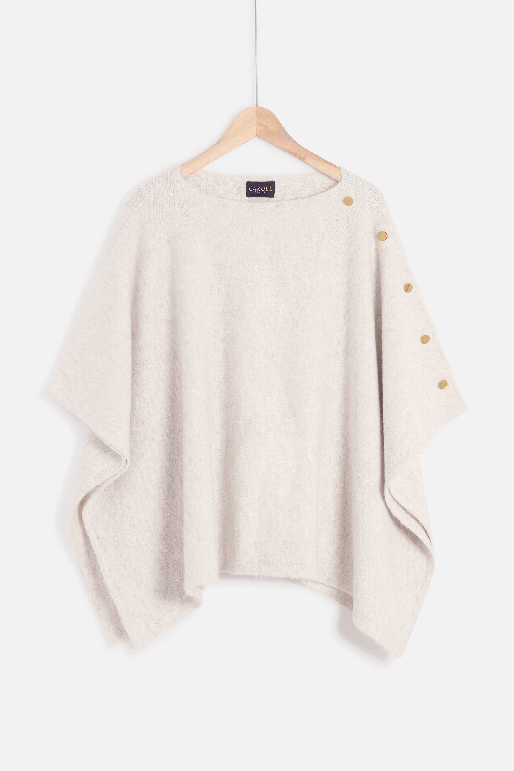 poncho lisa b beige femme
