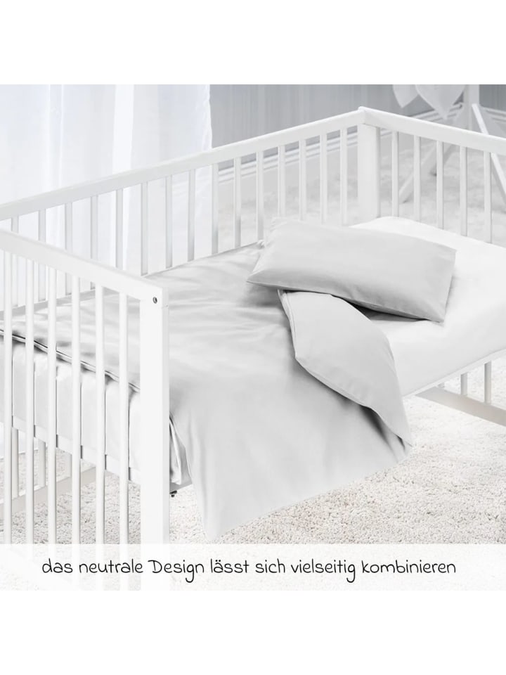 Makian Bettwäsche 80 x 80 cm - Uni - Grau in grau günstig kaufen onesize