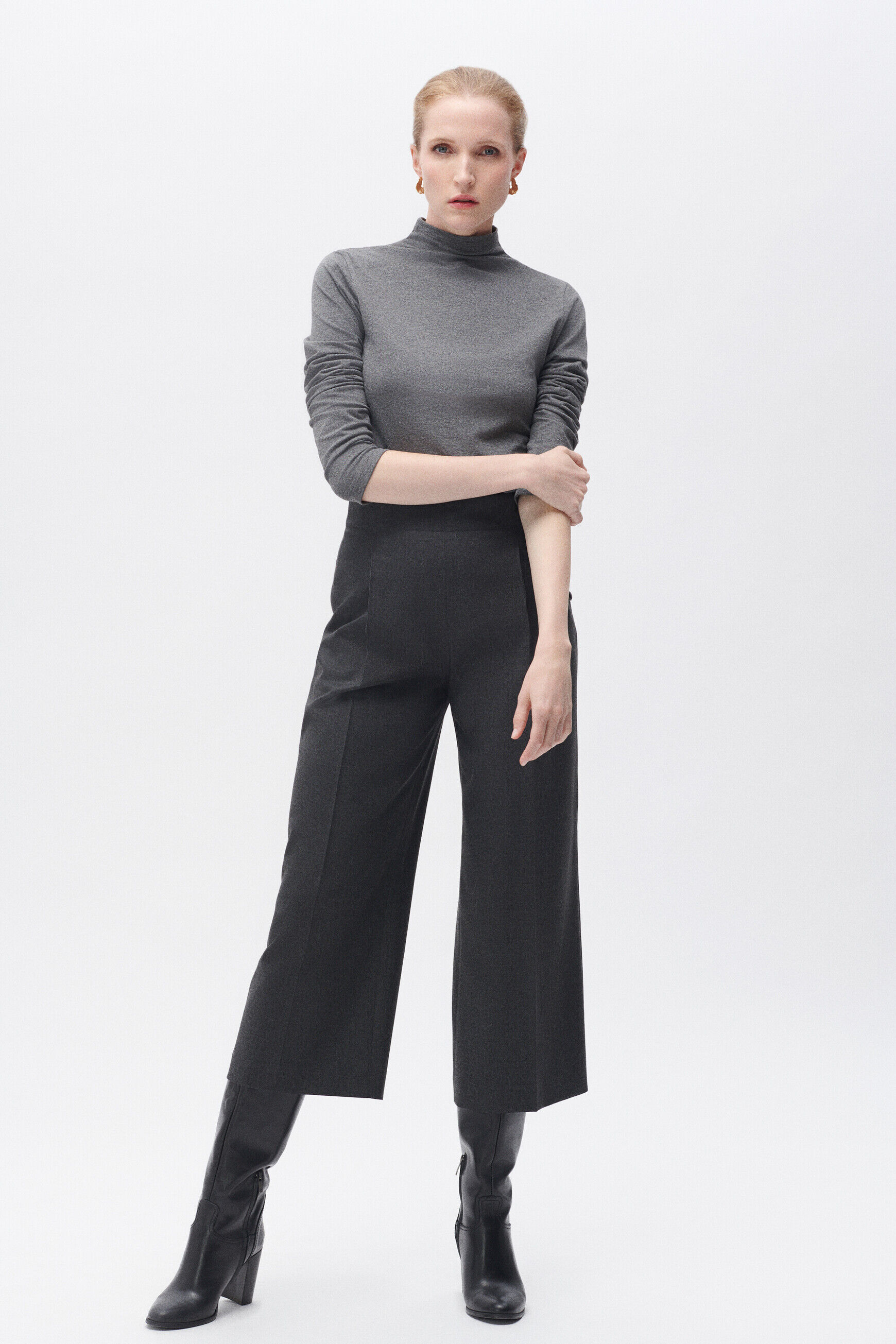 Pantalon pony gris fonce femme