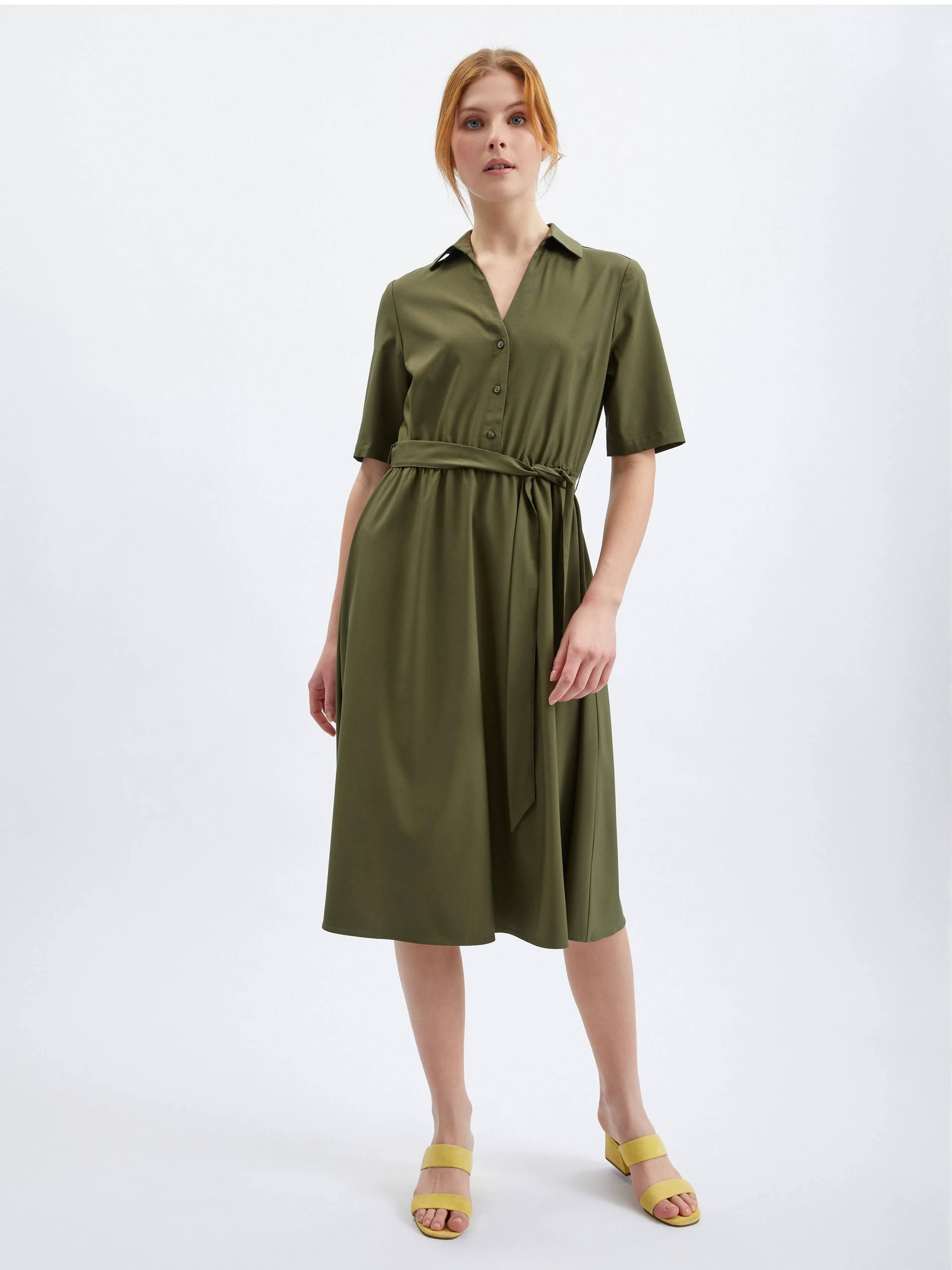 Khakifarbenes Damenkleid ORSAY
