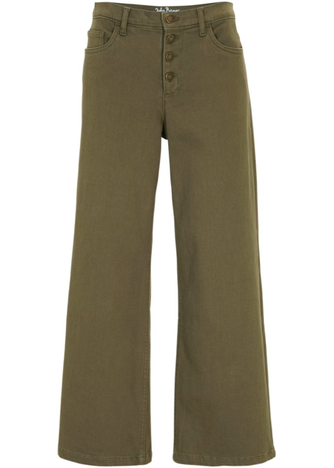 Stretch-Jeans Culotte, knöchelfrei