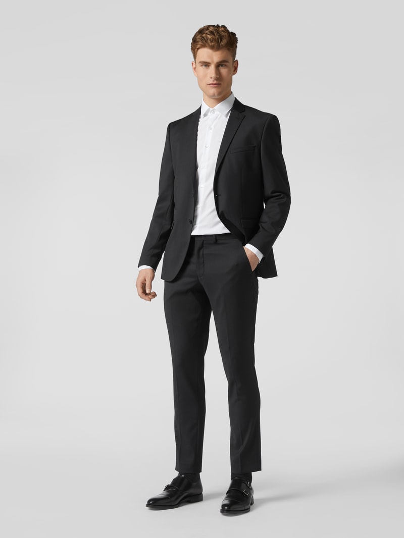 Slim Fit 2-Knopf-Sakko mit Stretch-Anteil in schwarz