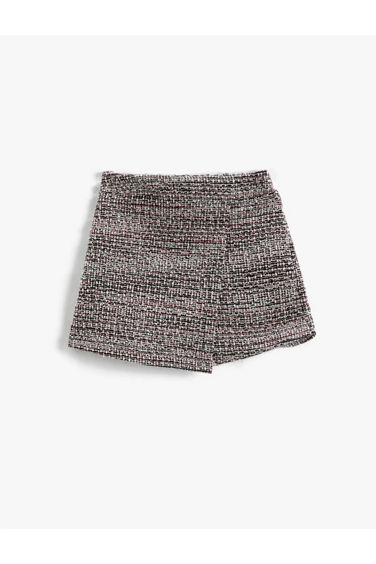 Koton  Zweireihiger Tweed-Mini-Shorts-Rock mit elastischer Taille