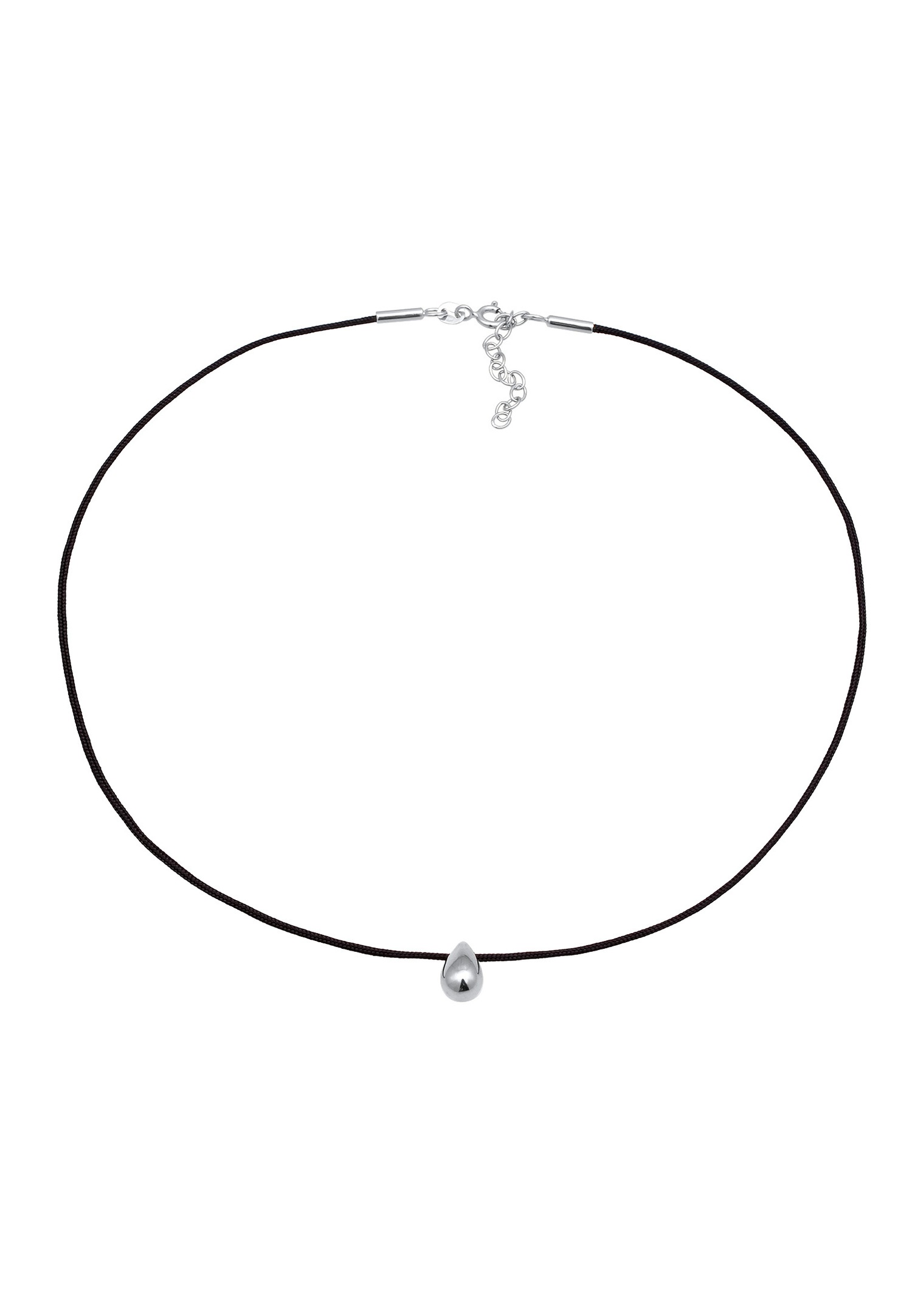 Elli Elli Choker női fülbevaló, fekete nejlonlánc, 925 ezüst, partira / újévre, 36 cm