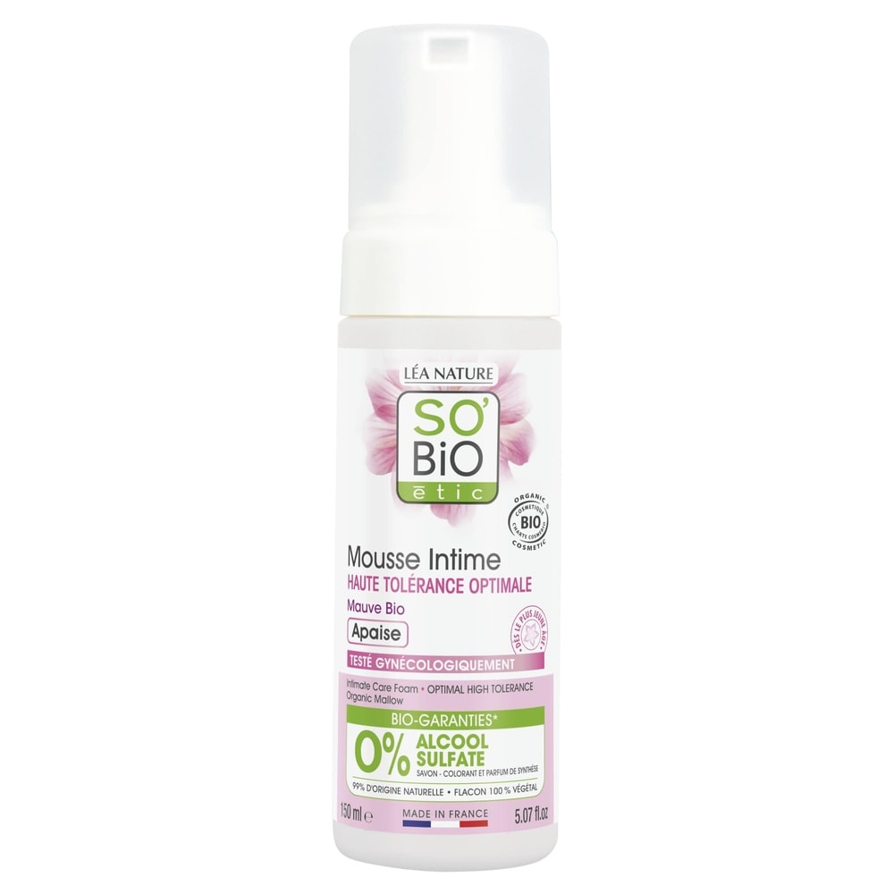 LÉA NATURE SO BiO étic Mousse intime, haute tolérance optimale, mauve bio, apaise Mousse intime