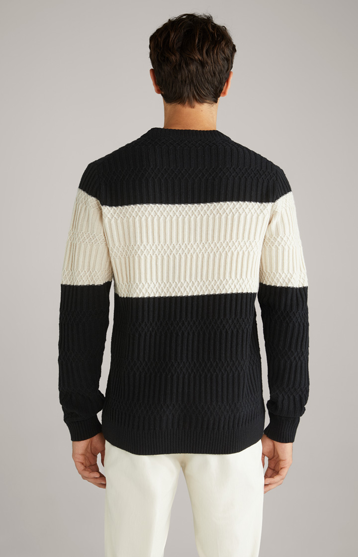 Stickpullover Norwen in Schwarz/Beige
