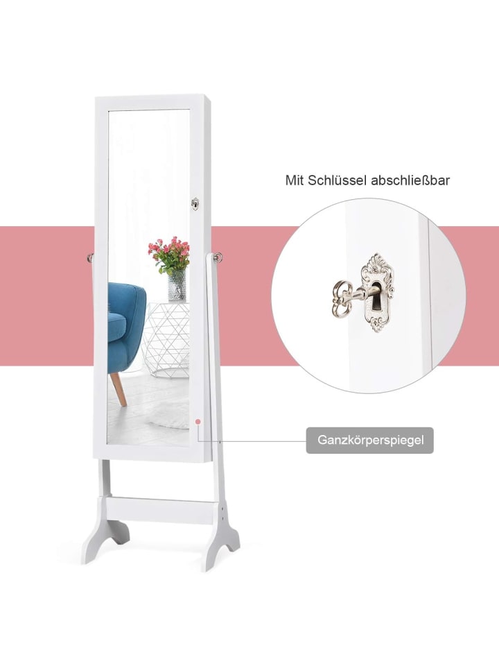 COSTWAY Schmuckschrank in Weiß günstig kaufen 120 cm
